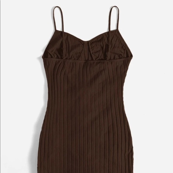 Plus Brown Drawstring Ruched Dress - Picture 2 of 4